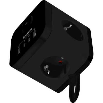 сетевой удлинитель Buro BU-PC3.1UС-PLUS-B черный