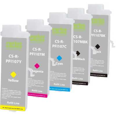 картридж Cactus CS-R-PFI107SET черный, черный матовый, голубой, желтый, пурпурный