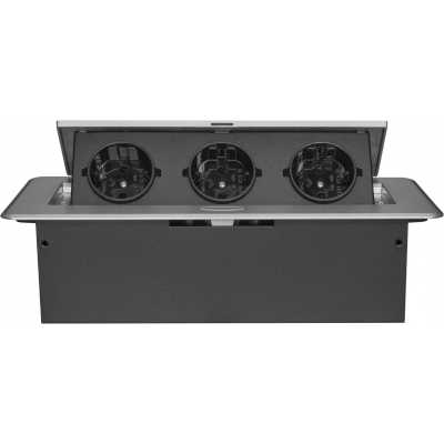 розетка для столешницы Cactus CS-SOCKET-EU3-GYBK