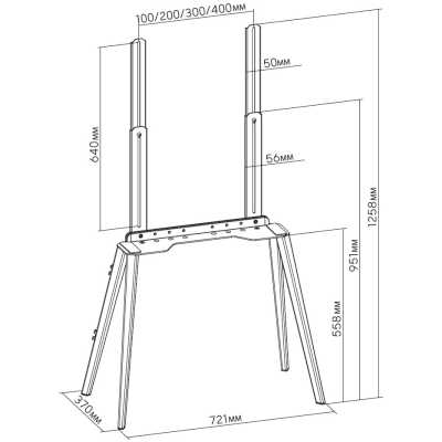 подставка для телевизора Cactus CS-ST3644BKWN черный, орех
