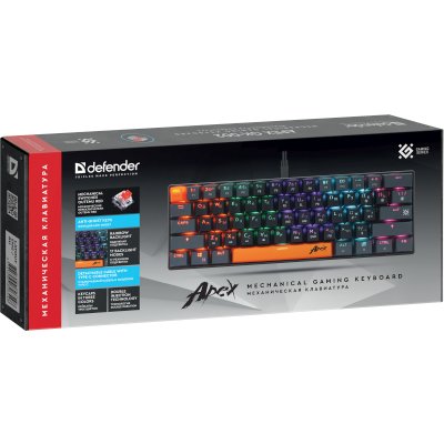 клавиатура Defender Apex GK-002 Black-Grey Черный-серый