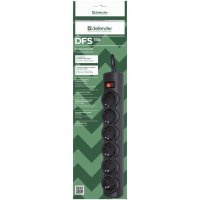 сетевой фильтр Defender DFS 155 Black черный