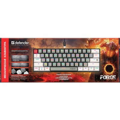 клавиатура Defender Forge GK-345R Черный-серый