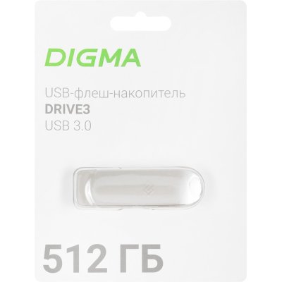 флешка Digma 512GB Drive3 DGFUM512A30SR Серебристый