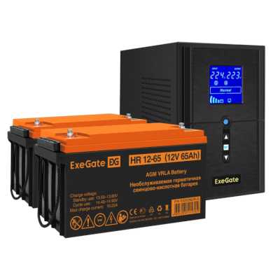 комплект ИБП ExeGate SineTower SZ-1500.LCD.AVR.2SH.1C13.USB EX296822RUS