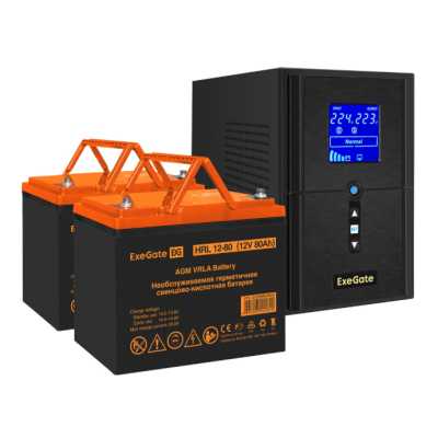 комплект ИБП ExeGate SineTower SZ-1500.LCD.AVR.2SH.1C13.USB EX296825RUS