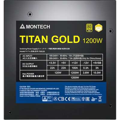 блок питания Montech Titan Gold 1200W TIS0126 Черный