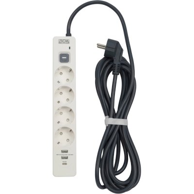 сетевой фильтр PowerCom SP-01 USB2A1CW 3m белый
