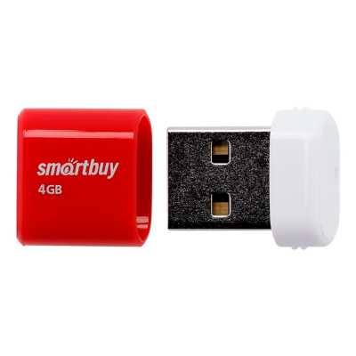 флешка SmartBuy 4GB SB4GBLara-R Белый, красный